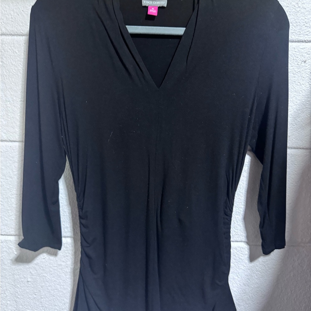 Vince Camuto Black V-Neck Blouse